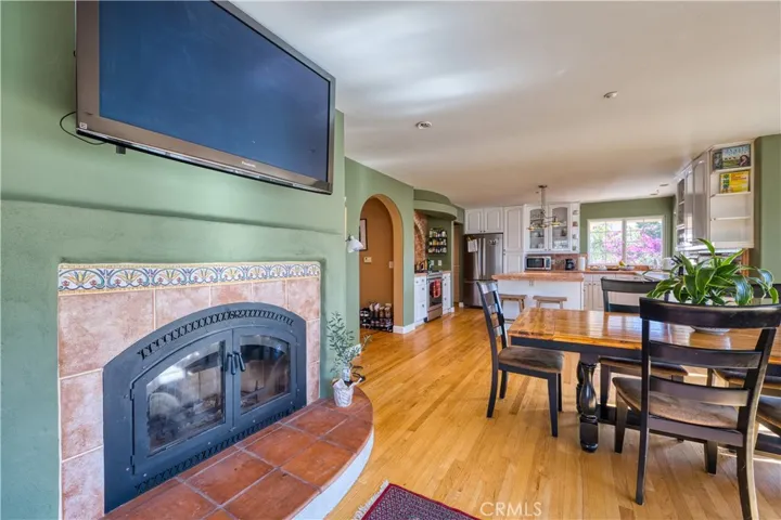 Wood burning fireplace