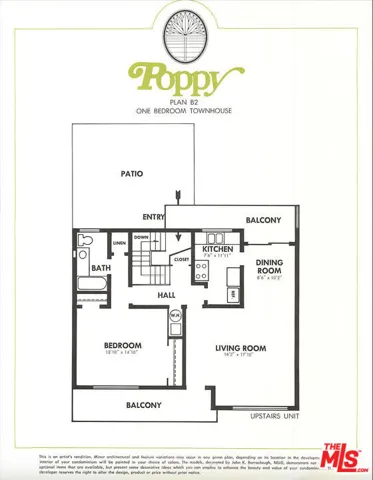 Upper 1 bed 1 bath 2 balconies