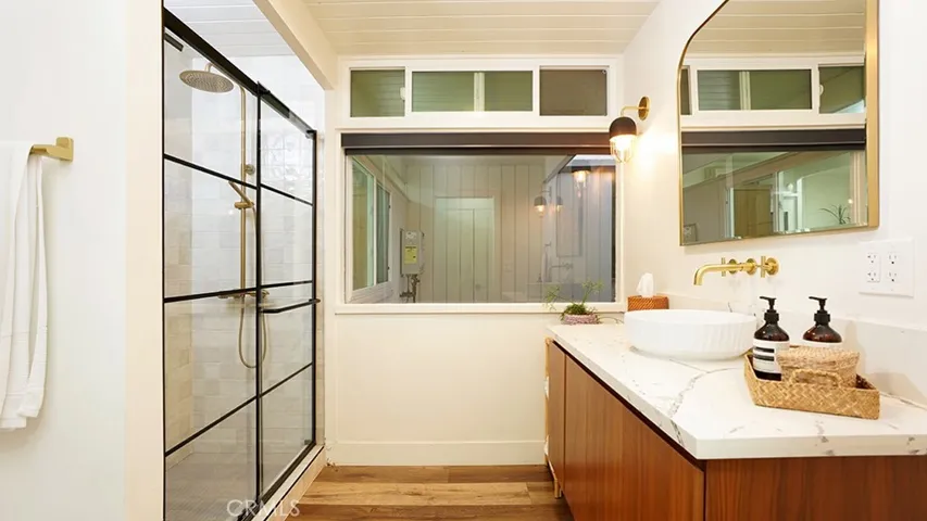 Hall Bathroom with Walk-in Shower.