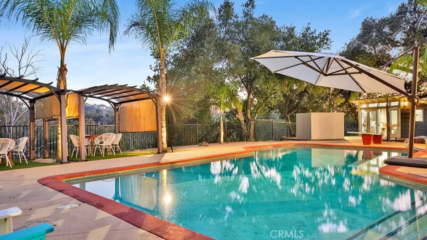 Cabana seating, Pool (and Salon in background).