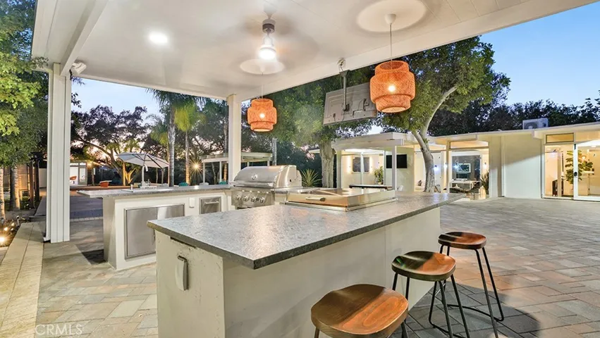 View from the far side of the Outdoor Kitchen. More Counter Seating.