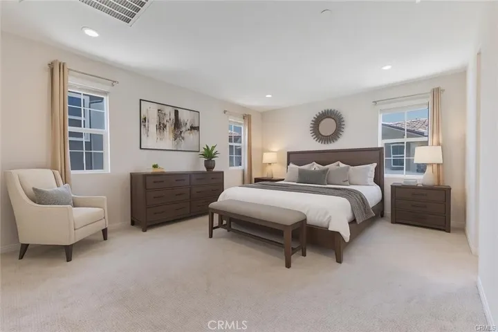 Primary bedroom virtually staged