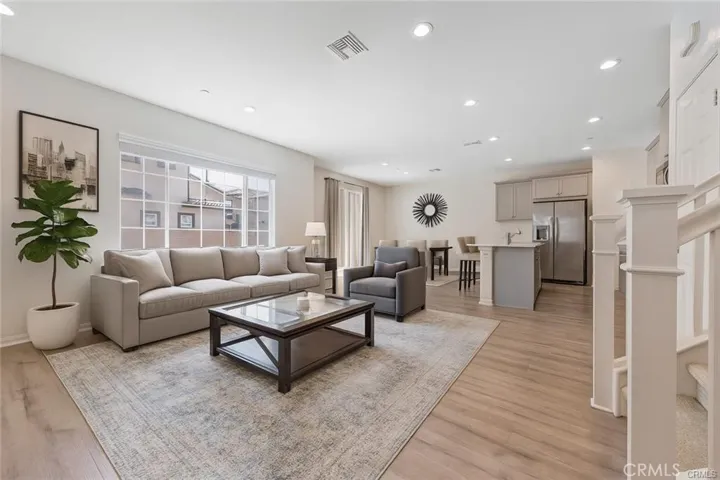 Living room virtually staged