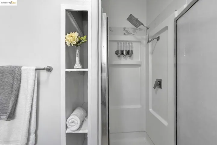 Bathroom featuring a stall shower
