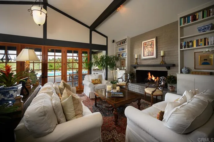 Living Room with Woodburning fireplace