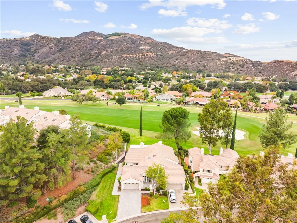 Elevated views of the golf course and surrounding hills of La Cresta