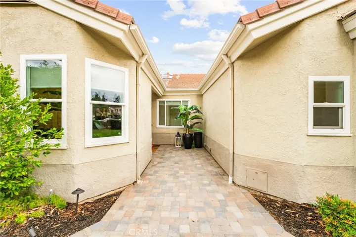 Private side entrance leading to front door