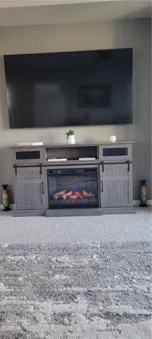 Fireplace & 82" TV