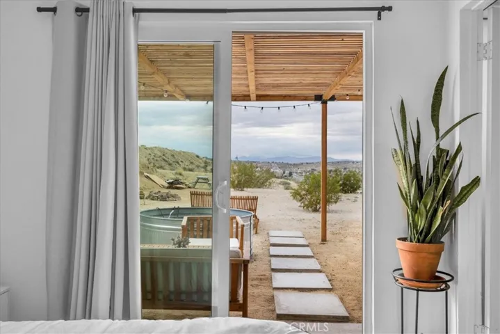 One bedroom unit looking out