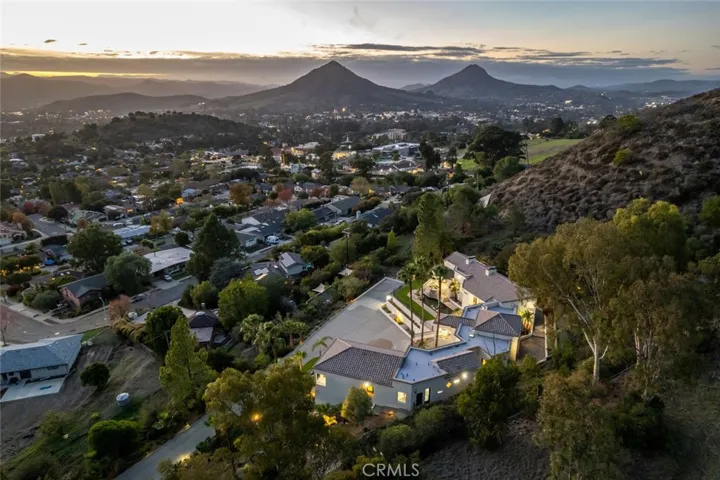 Sunset northwest view above private SLO estate