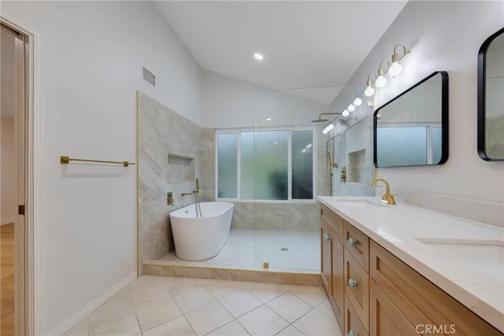 Custom Double Vanity offers desired space for two.
