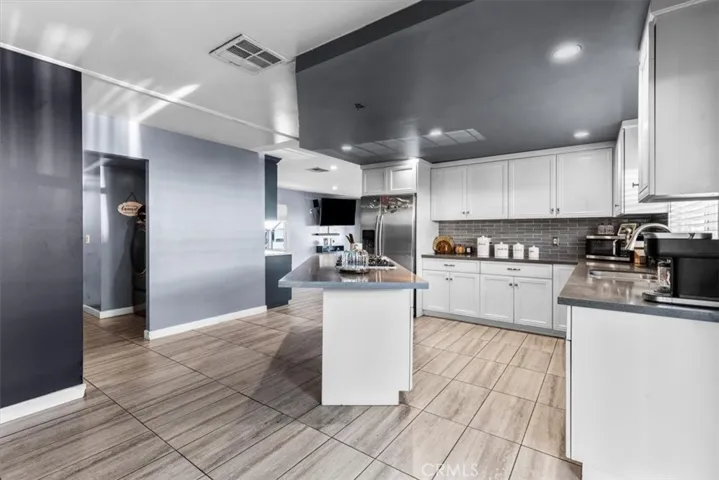 Kitchen view highlighting storage, prep space, and clean finishes