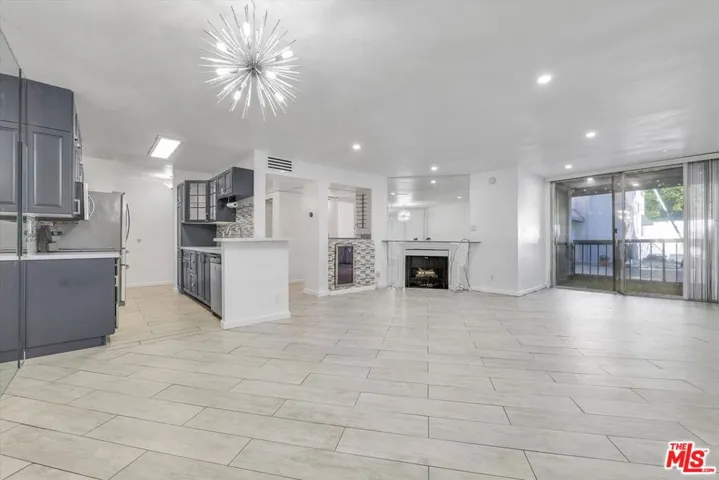 View of kitchen and living roo