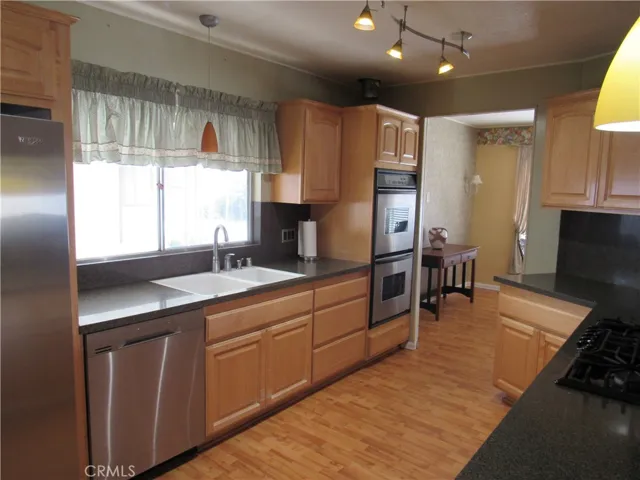 Kitchen area with granite counter tops