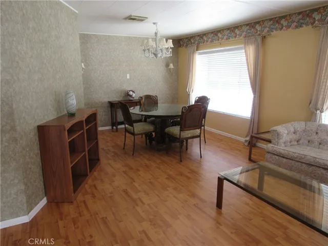 living room and dining area