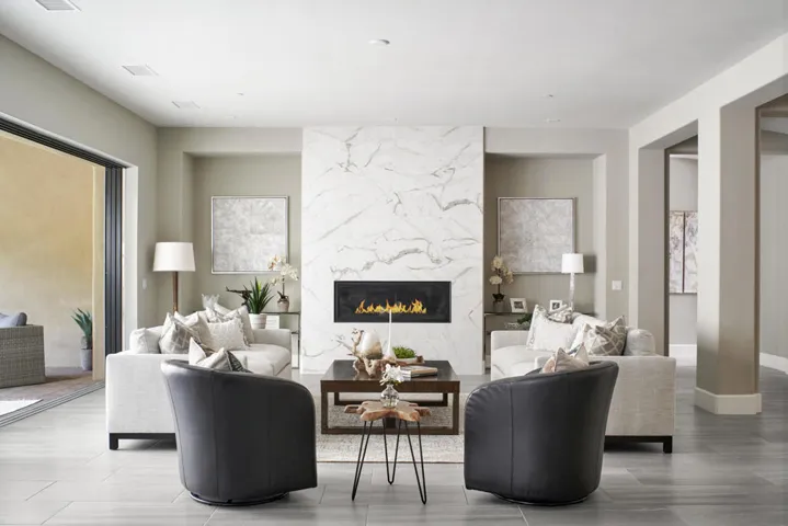 Stone Eagle living room fireplace