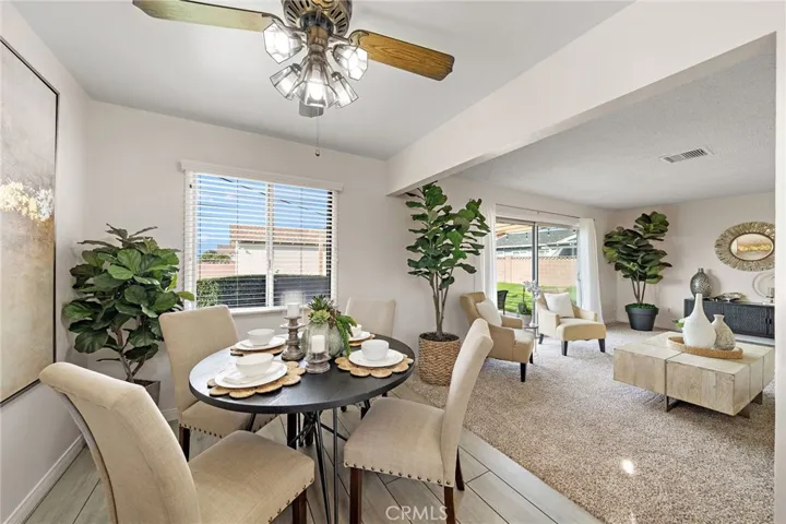 Dining area off kitchen and living room