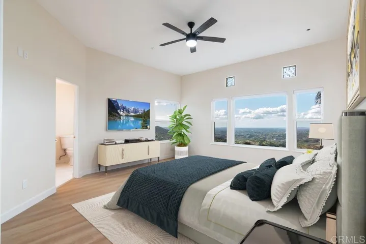 Main Bedroom with walk-in closet and beautiful views!