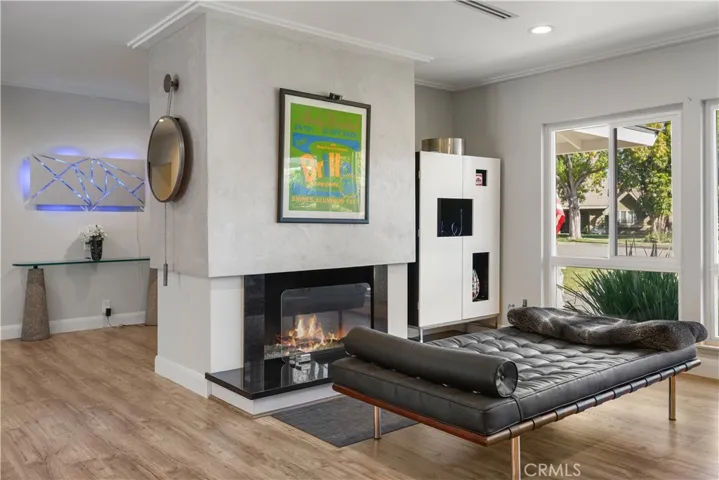 Modern sleek fireplace