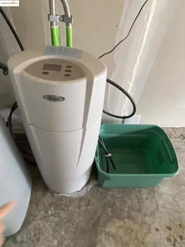 Detailed view of a water softener