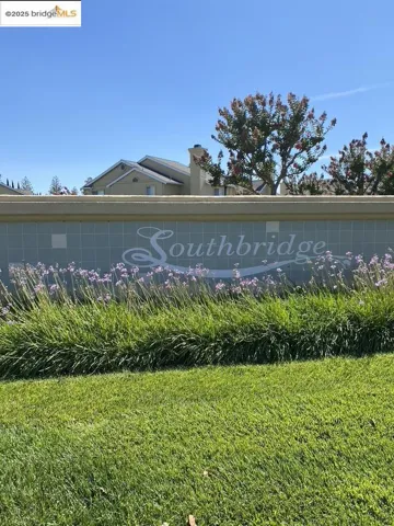 Community sign with a yard