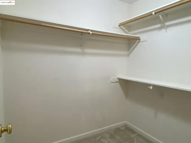 Spacious closet featuring carpet in master bedroom