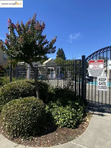 View of gate where pool is located