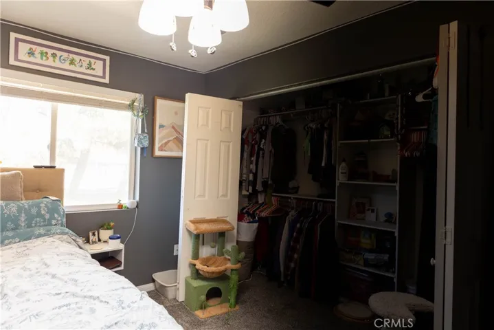 Bedroom closet darkened for privacy