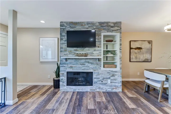 Stacked Stone Fireplace!