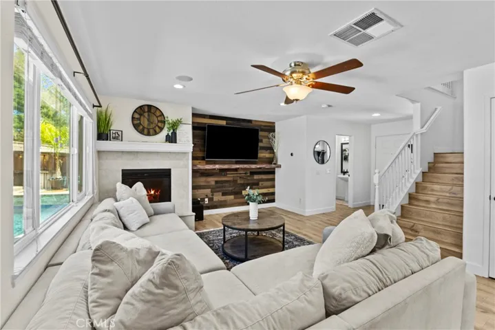 Bright and Airy Family Room with Ceiling Fan