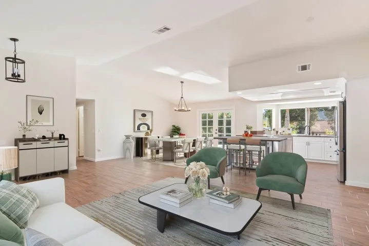 Virtually staged family room