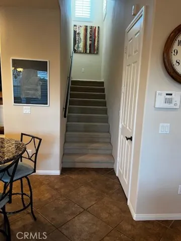 and heading upstairs
