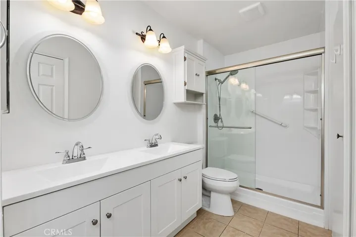 New vanity in extra large primary bathroom.
