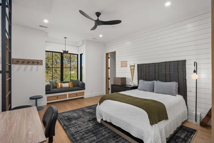 This bedroom suite a built in ladder to up stairs bonus "hang out" area.