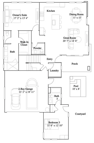 Residence 1 - level 1 floorplan