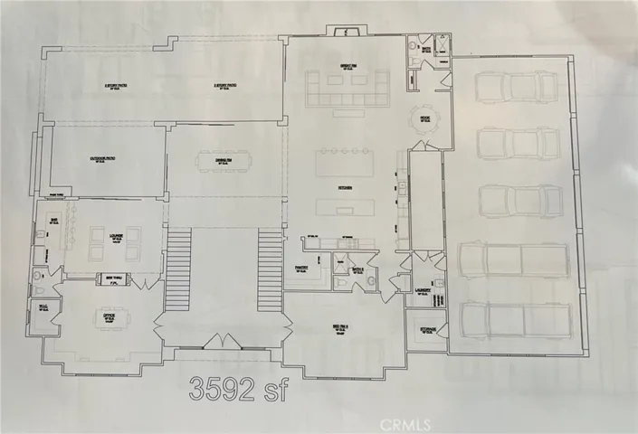 First Floor Including 5 Car Garage