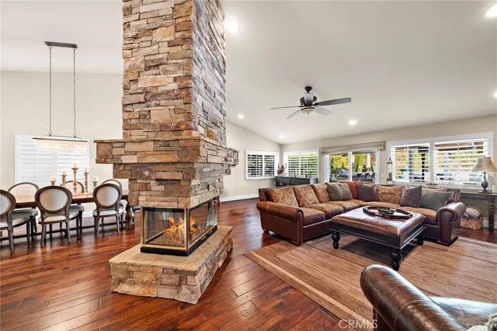 Fireplace is usable in all indoor entertaining.