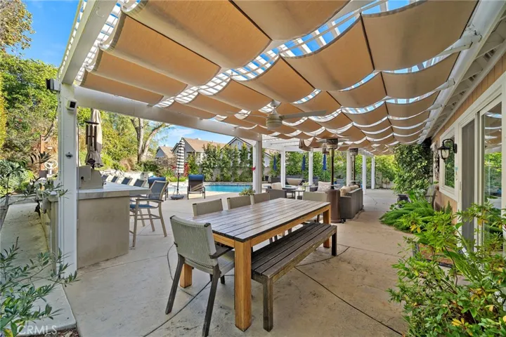 Outdoor pergola.