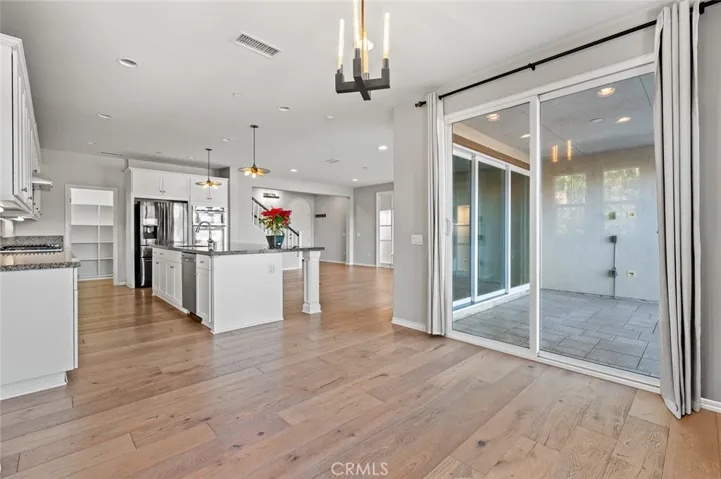View from Dining Room to the Kitchen and great room
