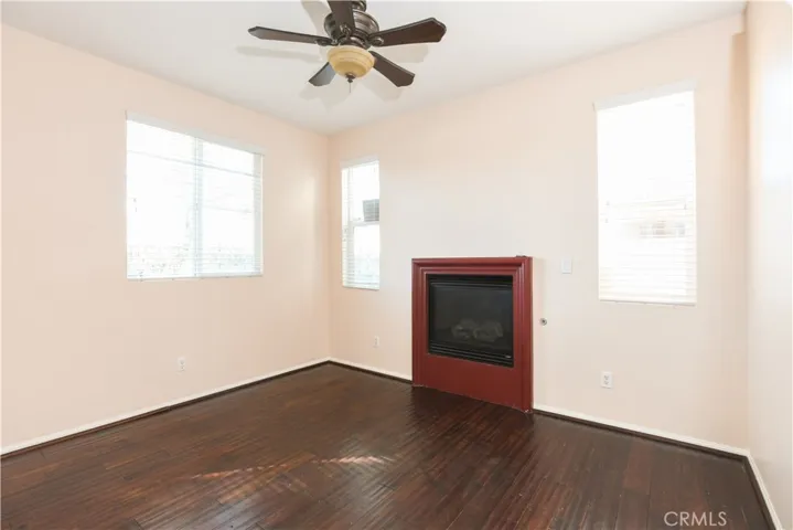 Living room with cozy fireplace