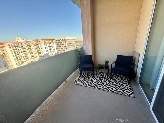 Private balcony leading into living room