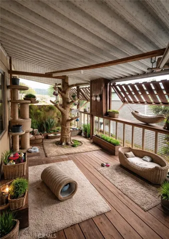  digitally staged area on porch