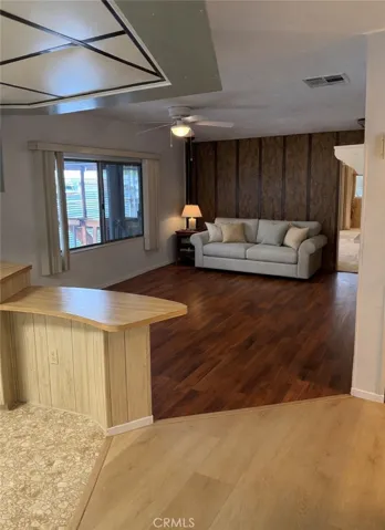 family room digitally staged