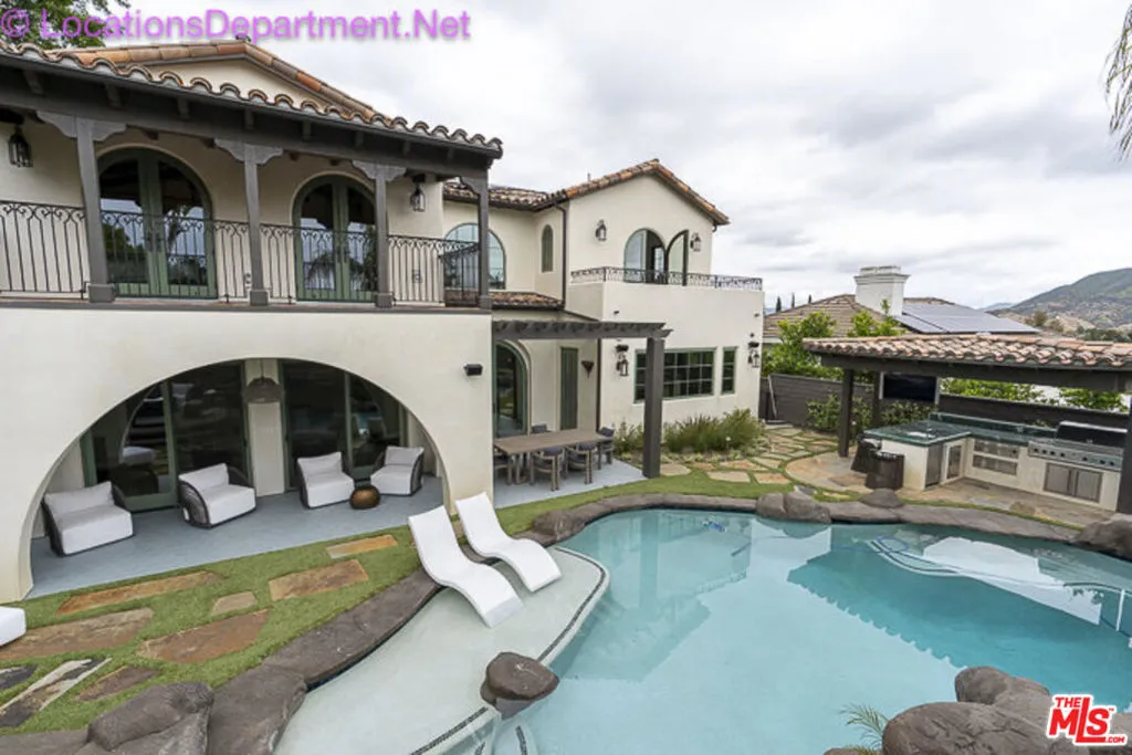 Pool with slide, spa and swim