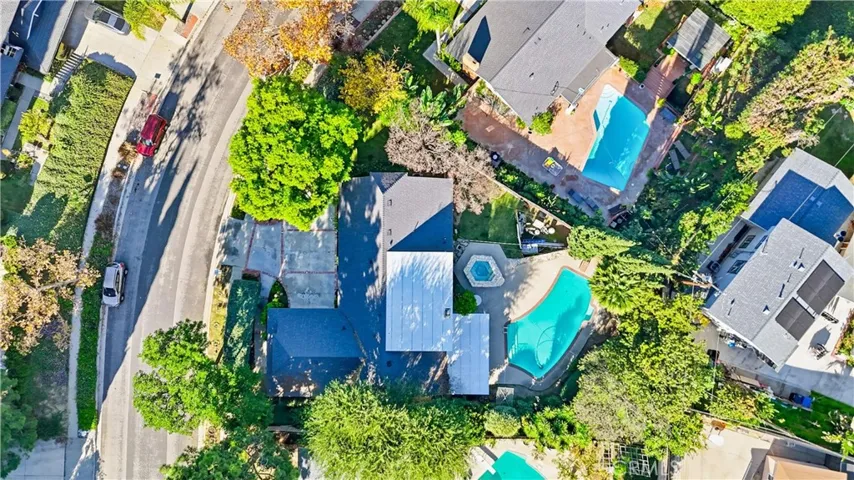 Aerial photo of the property and street!