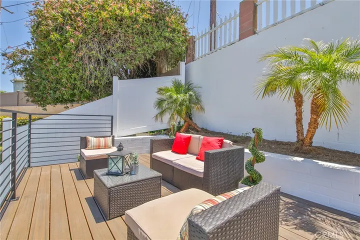 Backyard Patio area above pool