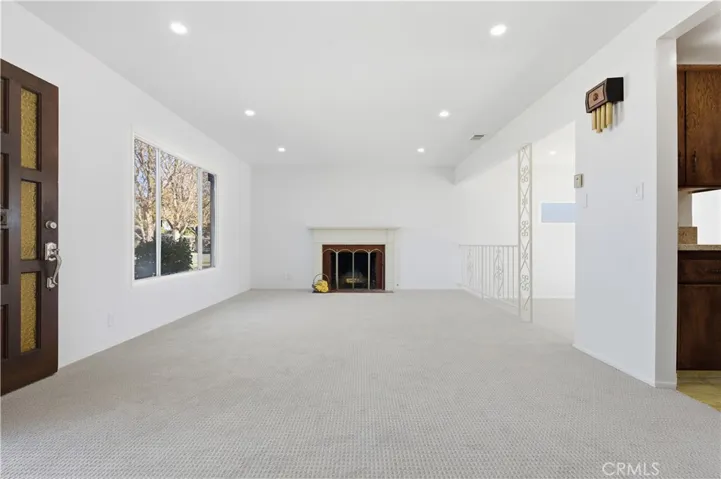 Huge living room with fireplace
