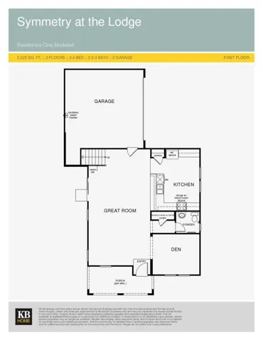 Subject has a bedroom on the first floor instead of the Den