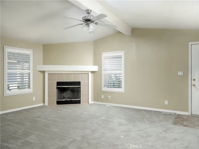 Livingroom with woodburning fireplace