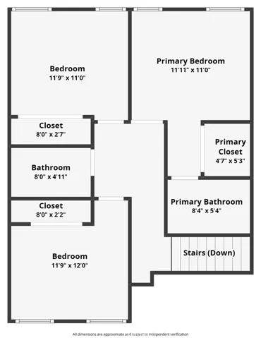 Upstairs. Bedroom level.